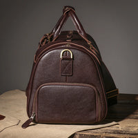 LUOKIR High Quality Men's Travel Bag Genuine Leather Luxury Luggage Bag Women's Weekend Duffle Bag Vintage Business Handbag