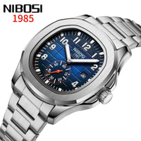 NIBOSI Brand Luxury Mens Watch Waterproof Luminous Digital Design Quartz Watch Casual Belt Date Watches For Men reloj hombre