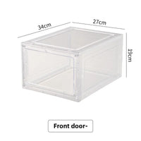 Transparent shoe box, hard box, magnetic storage, acrylic doll bag, hand-held storage box rack, front side opening shoe cabinet