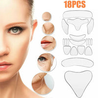 18Pcs Silicone Face Forehead Cheek Chin Sticker Anti-wrinkle Face Eye Patches Wrinkle Removal Face Lifting Beauty Tool Skin Care