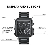 SKMEI Sports Watch Men Top Luxury Brand Waterproof Wristwatch Men Quartz Analog Digital Watches Relogio Masculino