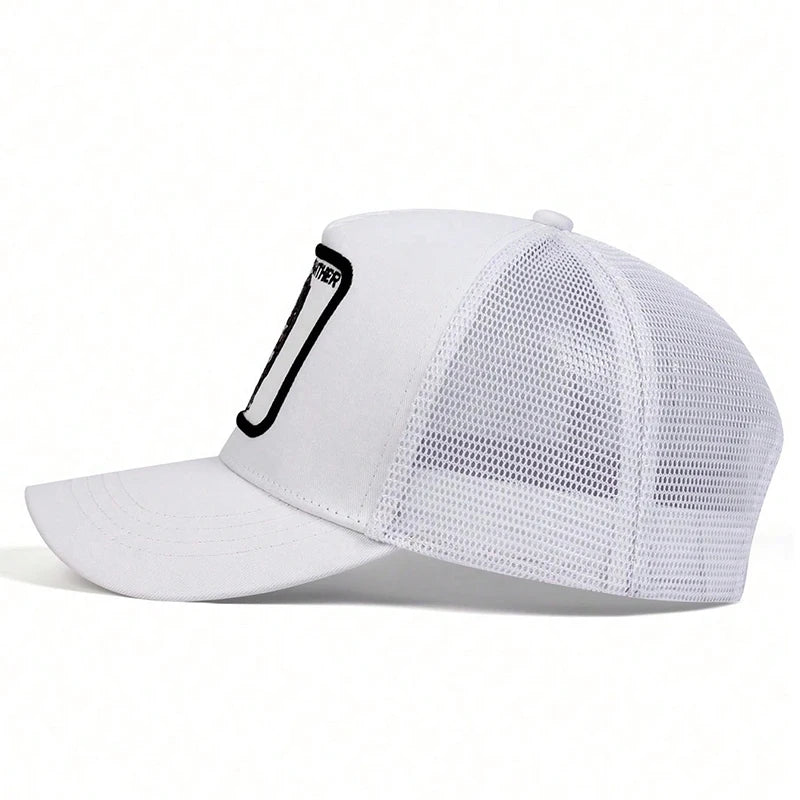 Unisex Leopard Embroidery Baseball Net Caps Spring and Summer Outdoor Adjustable Casual Hats Sunscreen Hat