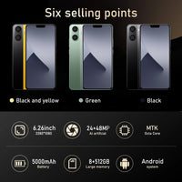 Global Vision X7 Pro Ultra Smartphone 5G Android 8GB RAM 512GB ROM 6.26 Inch Phone 2280x1080HD 24+48MP 4 5G Network Mobile Phone