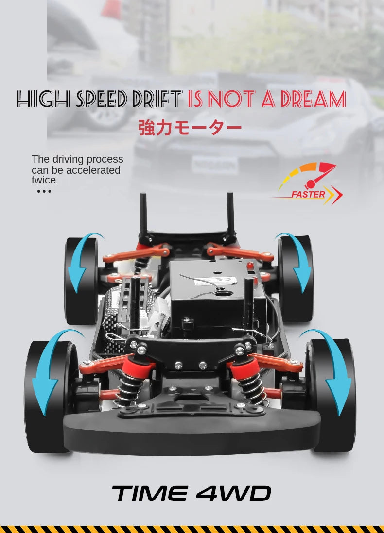 1:10 70km/H Remote Control Car 4wd High Speed Drift 2.4g Rc Car Shock Absorber Anti-Collision Rc Toys Christmas Gift