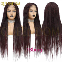 36'' Blonde Synthetic Long Cornrows Box Braided Full Lace Front Wig for Black Women Straight Lace Front Braiding Hair Wig