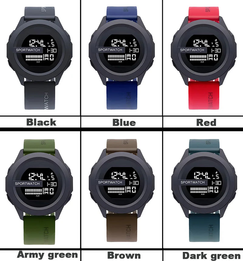 Men's Sports Watches Alarm Clock Multifunction Men LED Digital Watch Waterproof Fitness Sport Electronic Watch for Male Clock
