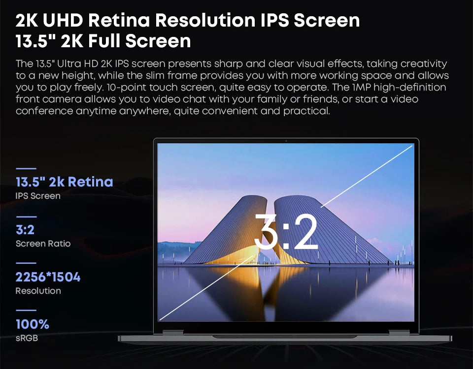 CHUWI FreeBook Laptop i3-1215U / N150 Processor 13.5" IPS Screen 2 In 1 Laptop Tablet PC 12GB RAM 512GB SSD Support Stylus