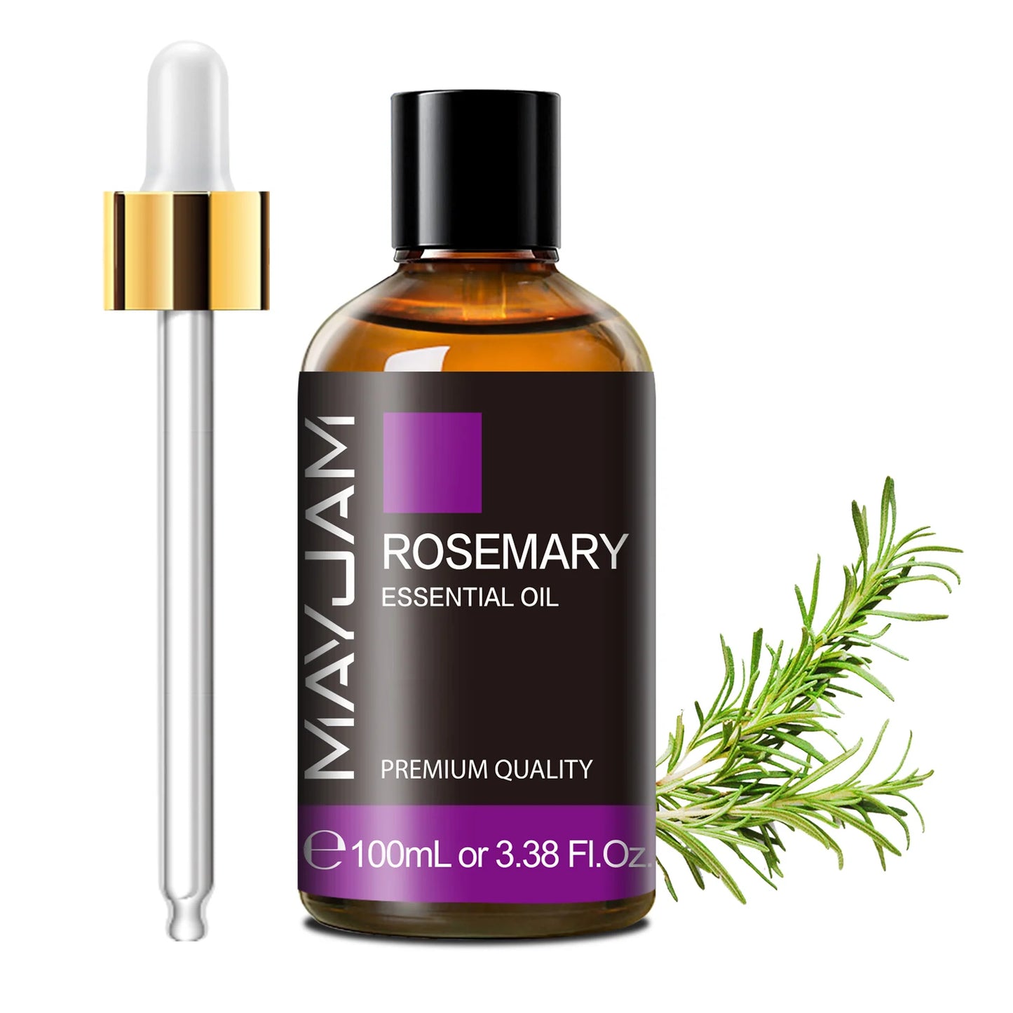 MAYJAM 100ml Pure Essential Oil with Glass Dropper, Aromatherapy Essential Oils Lavender Eucalyptus Rosemary Vanilla Aroma Oil