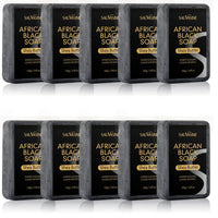 100g AFRICAN BLACK SOAP Shea Butter Bar Moisturizing Acne Treatment Cleanser for Clear Skin Care Deep Cleaning Glowing