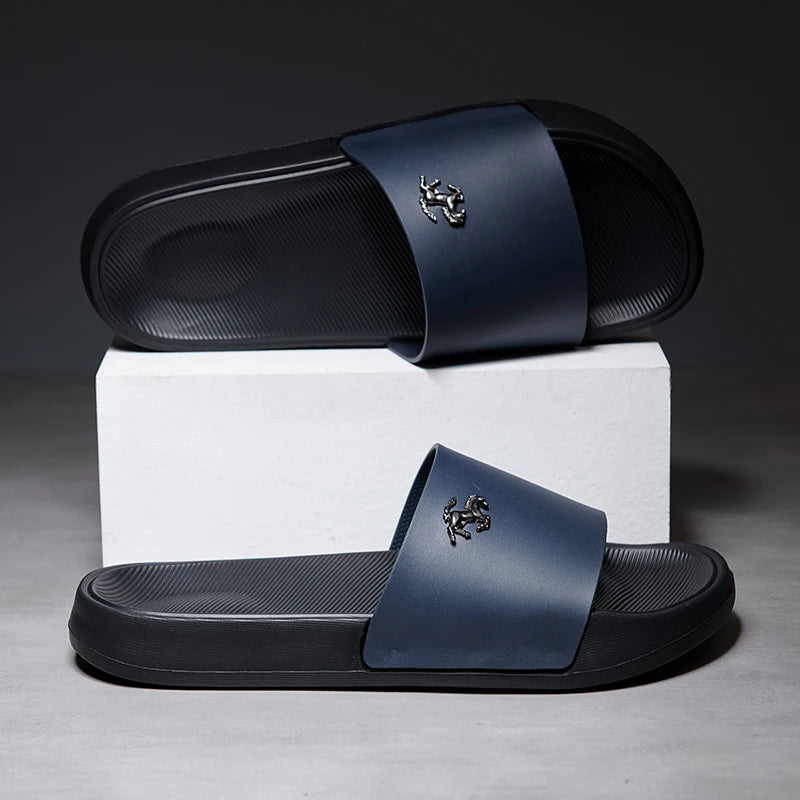 Men's Slide Sandals Soft Comfortable Non-Slip Slippers Indoor Outdoor Bathroom Beach Shoes Quick-Dry EVA Platform Lightweight