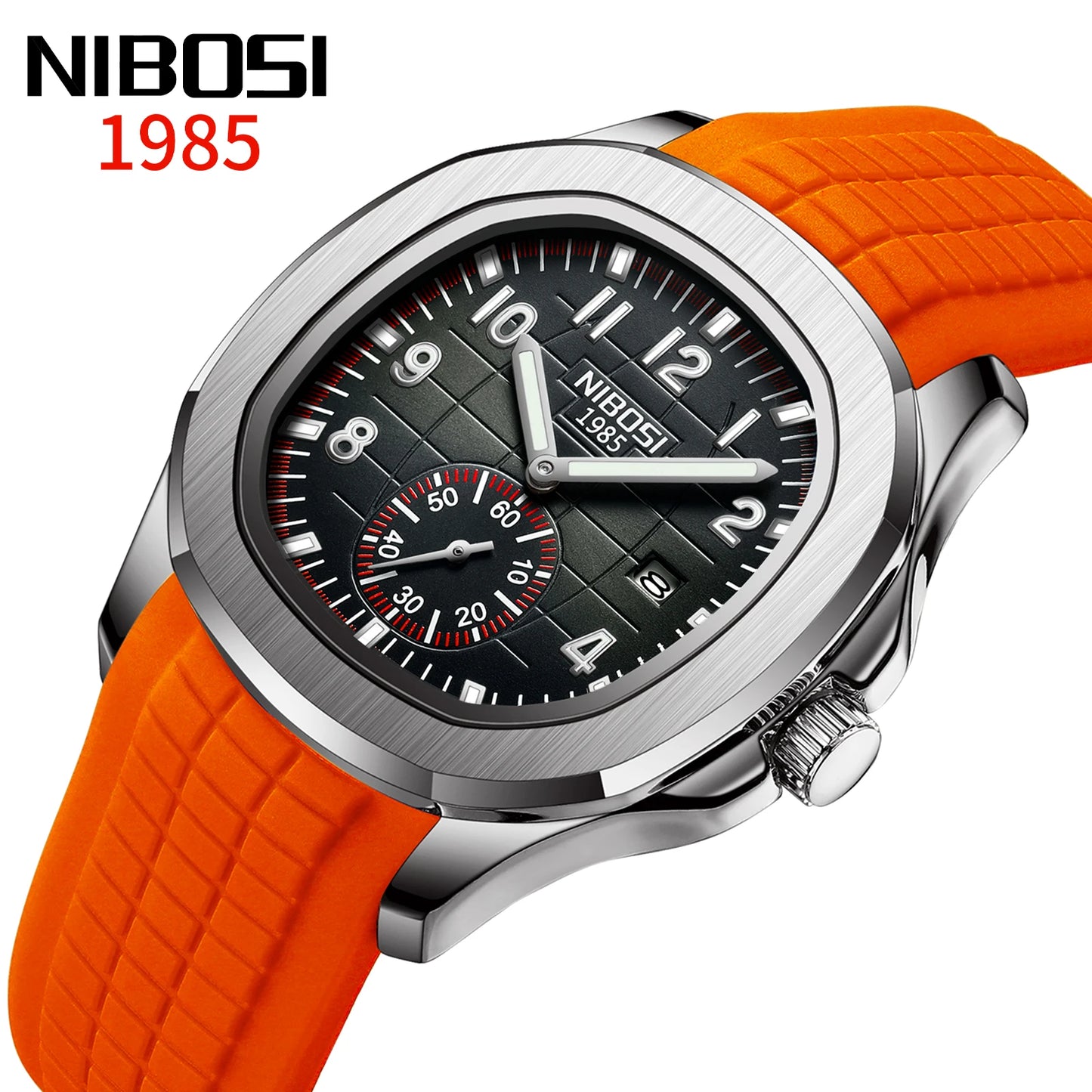 NIBOSI Brand Luxury Mens Watch Waterproof Luminous Digital Design Quartz Watch Casual Belt Date Watches For Men reloj hombre