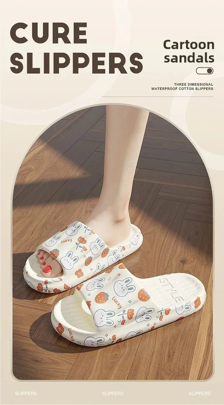 Anti-Odor Men's Slippers Summer Bathroom Couples Indoor Outdoor Wearable Non-Slip Durable Cold Slippers Women's Slippers