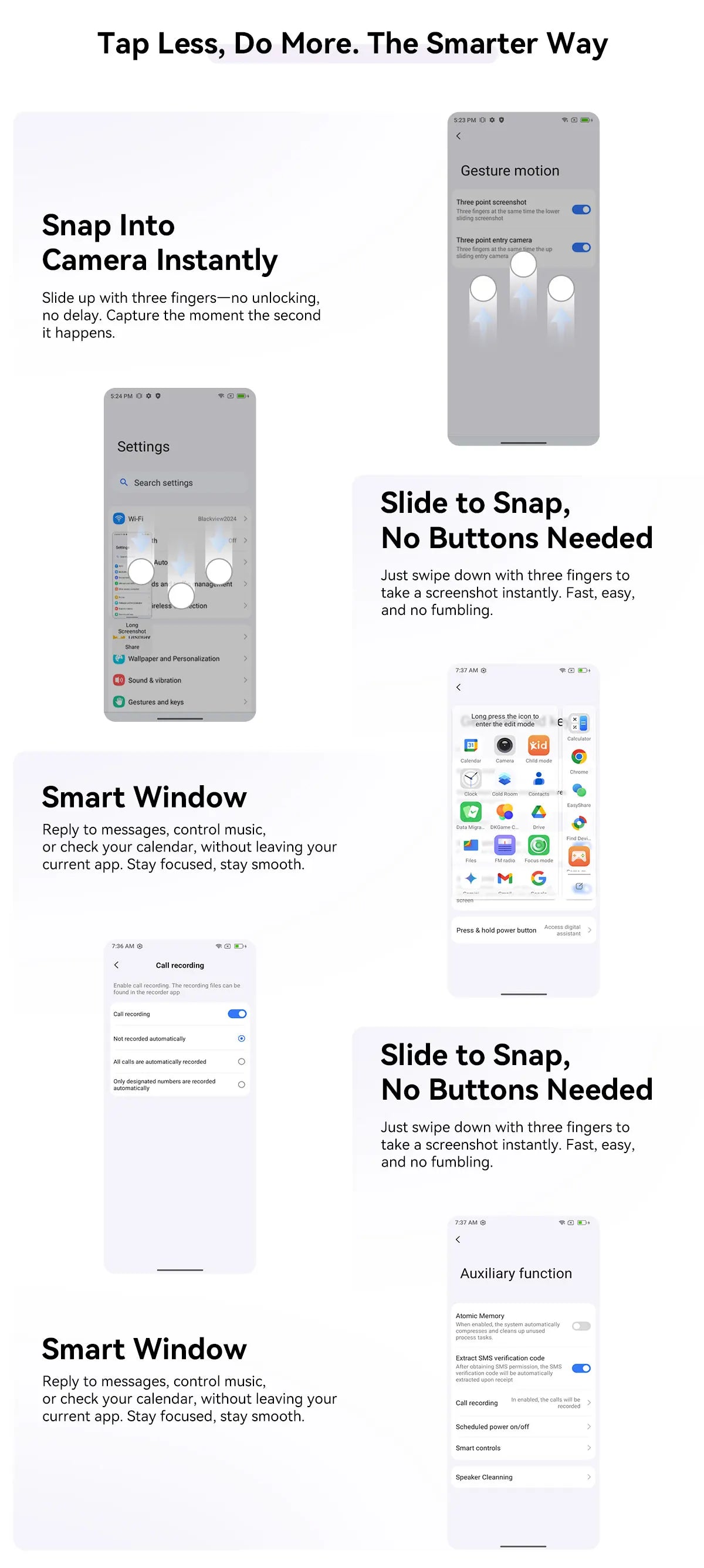 Blackview SHARK 6 AI Smartphone Android 15 Unisoc T8100 5G Mobile Phone 6.88'' Display 120Hz,  8+16GB RAM,128GB+2TB ROM, 5000mAh