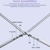 15.6" Ultra Slim Laptop 16GB RAM 2TB SSD Intel N3700 Notebook Gamer  1920*1080  Display Office Study Computer PC Windows 11 Pro