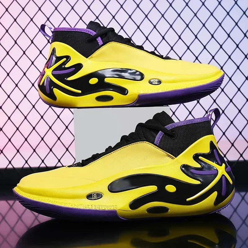 High-quality Men Basketball Shoes for Women Leather Basketball Sneakers Men Outdoor Rubber Anti Slip Sports Training Shoes Male