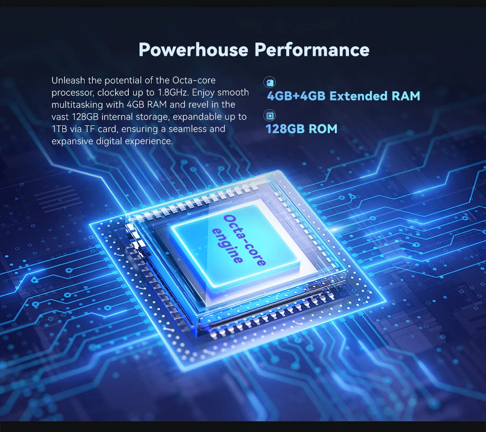 Cubot TAB 60, 2024 New Android Tablet, Octa-Core, 8GB RAM (4GB+4GB), 128GB ROM, 10.1-Inch HD+ Screen, 6000mAh, OTG, WiFi 6