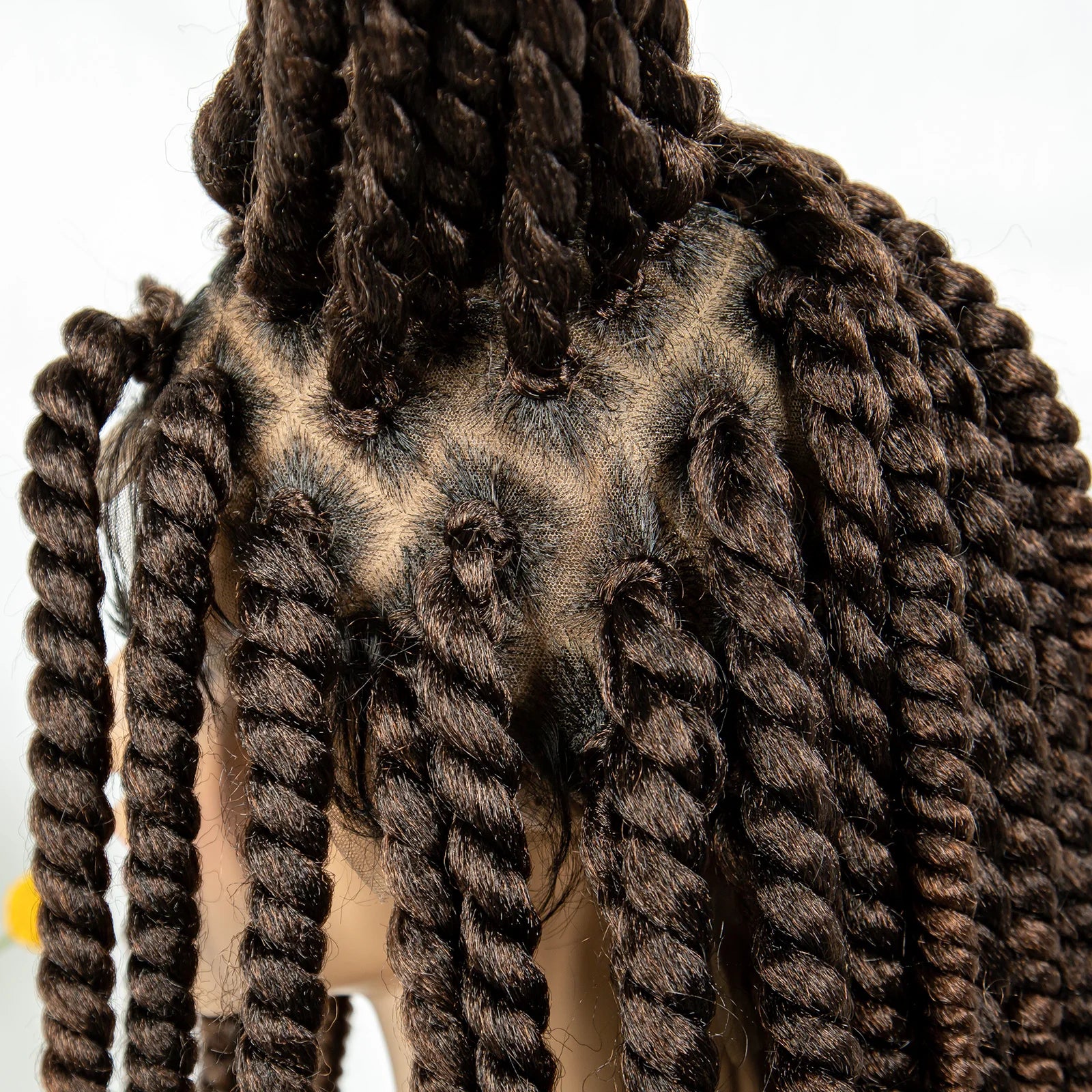 16" Full Lace Twisted Braided Wigs for Black Women Synthetic HD Lace Front Braids Wigs with Baby Hair Natural Lace Braiding Wigs