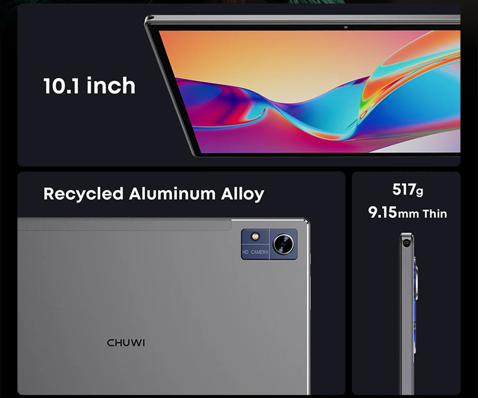 CHUWI Hi10X Pro Tablet 4G LTE Android 13 Widevine L1 10.1" IPS Core Unisoc T606 4GB RAM 128GB ROM Tablets 2.4G/5G Wifi 7000Mah