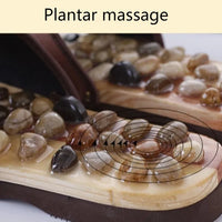 Natural Pebbles Acupressure Massage Slippers Rotating Feet Care Massage Stone Sandals Adjustable Relaxation Foot Massager Shoes