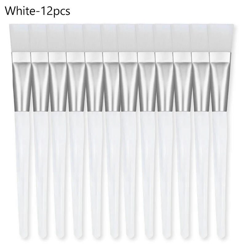 12/6/2pcs Facial Mask Brushes Set Face-Mask Applicator Soft Facial Application Brush with Clear Plastic Handle for Skin Care