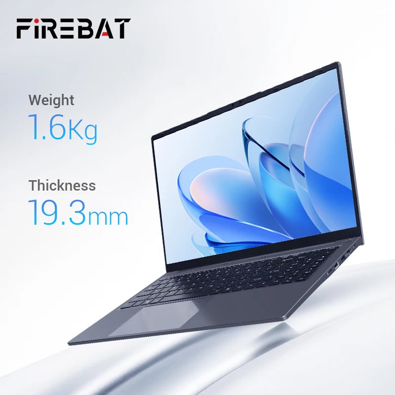 Firebat Laptop AT15 15.6 Inch Intel N150 DDR4 16GB RAM 512GB 1TB SSD 1920*1080 Windows 11 Notebook Backlit Integrated Numpad