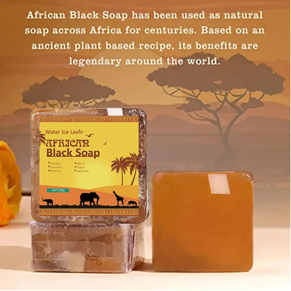 African Black Soap Acne Treatment Deep Cleaning Exfoliate Facial Moisturizing Skin Smoothing Face Soap for Skin Care