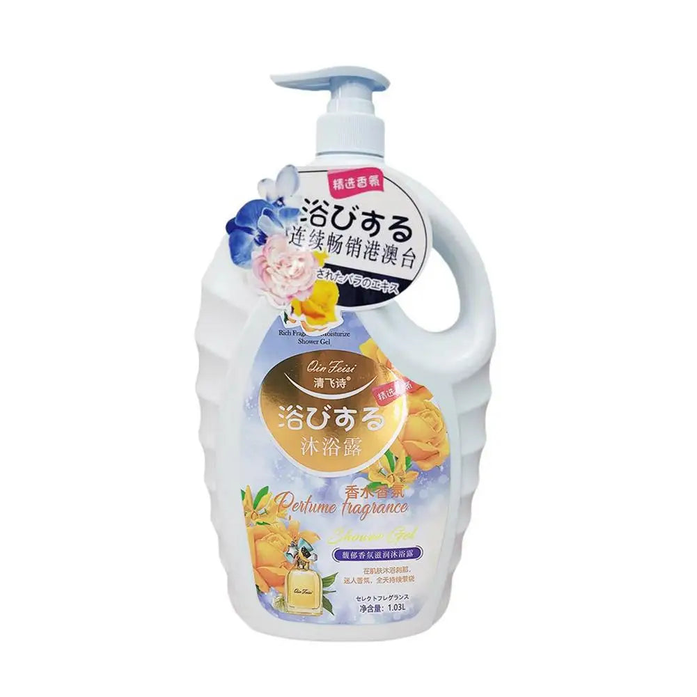 1L Shower Gel Perfume Fragrance Long-lasting Scent, Moisturizing & Hydrating Care Skin Bath Wash Body Cleanser Body Wash