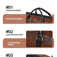 Large Capacity Retro Crocodile-Textured Travel Duffel Bag - Durable Unisex Vacation Luggage,  Versatile Gift for Men & Women