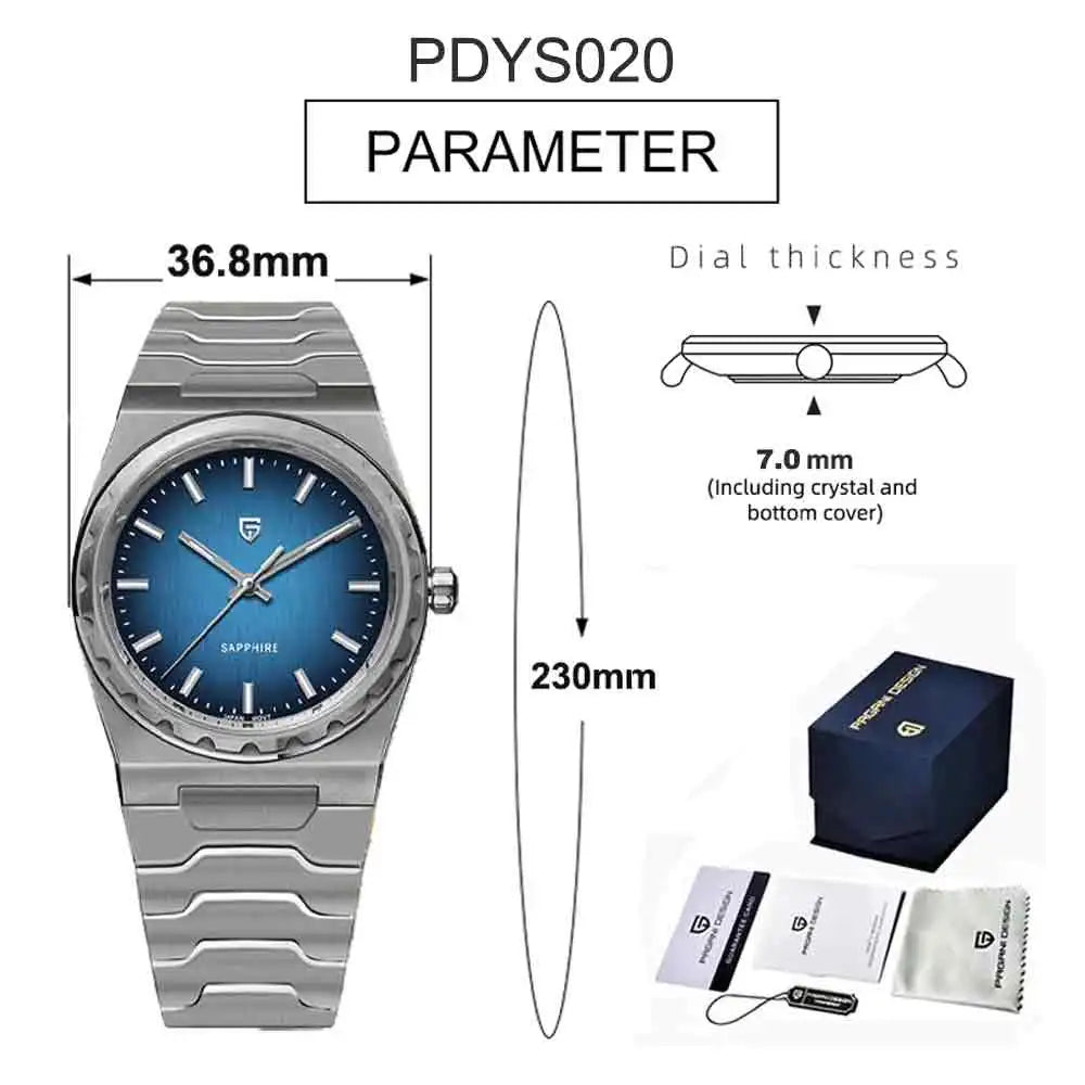 PAGANI DESIGN 2025 New Thin 7mm Fashion Men Quartz Watch V2 Stainless Steel Sapphire 10Bar Waterproof  C3 reloj hombre