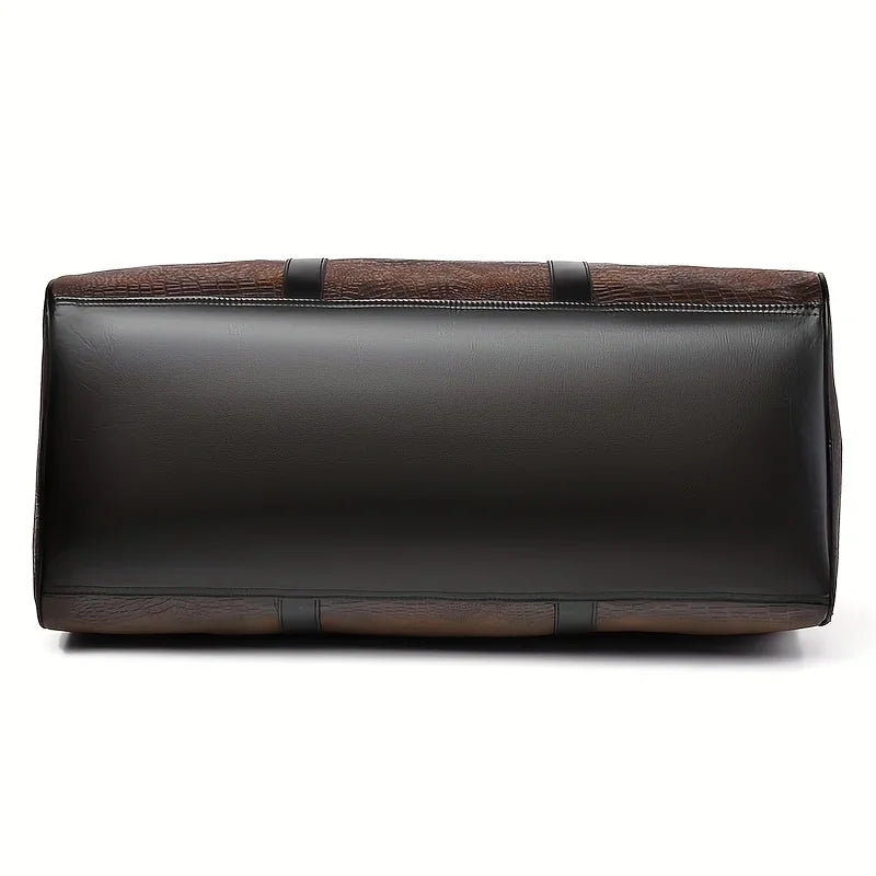 Large Capacity Retro Crocodile-Textured Travel Duffel Bag - Durable Unisex Vacation Luggage,  Versatile Gift for Men & Women