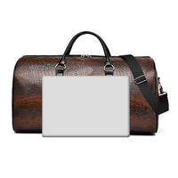 Large Capacity Travel Duffle Bag for Men PU Leather Crocodile Pattern Waterproof Sports daily casual Tote Bag women