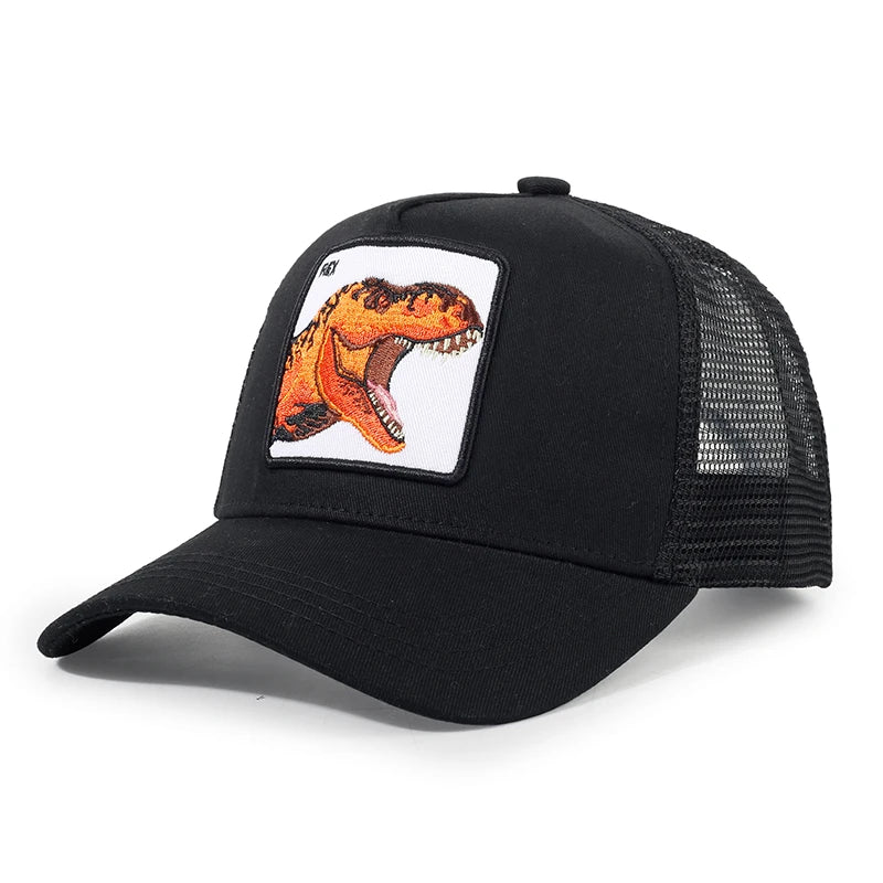 Animal Embroidery Color Block Cartoon Baseball Hats New Men Women Mesh Sunshade Casual Breathable Fashion Versatile Trucker Caps
