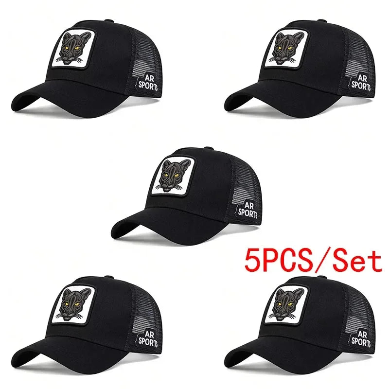 Unisex PANTHER Embroidery Baseball Net Caps Spring and Summer Outdoor Adjustable Casual Hats Sunscreen Hat