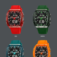 LOQNCE Sports Watches Fashion Men Watches 50m Waterproof Rectangle LED Big Dial Display Digital Watches LED Wristwatches Men