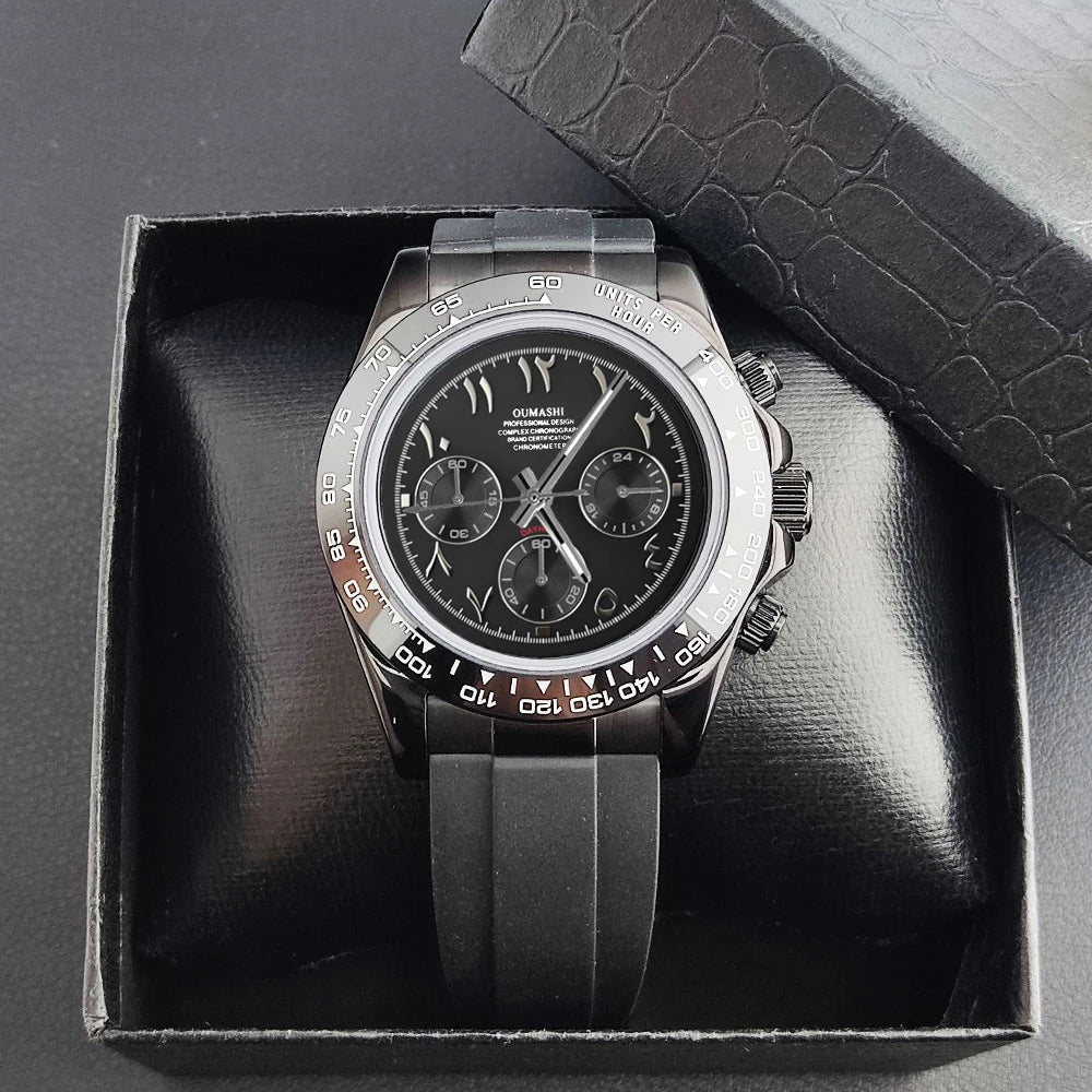 39.3mm VK63 Men's watch Arabian Dial customized Men's watch Luxury Quartz watch man VK63 Sport Chronograph Sapphire Glass watch