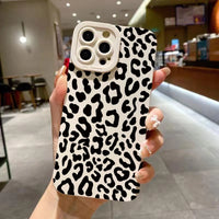Animal Minimalist Gray Leopard Print Phone Case For iPhone 17 16 15 14 Pro Max 13 12 11 XS X XR 7 8 Plus Shockproof Bumper Cover