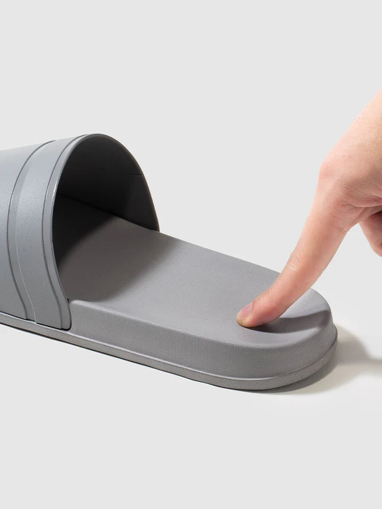 2024 New Summer Men's Solid Home Slides Casual Non Slip Open Toe Slides For Indoor Walking And Bathroom Shower