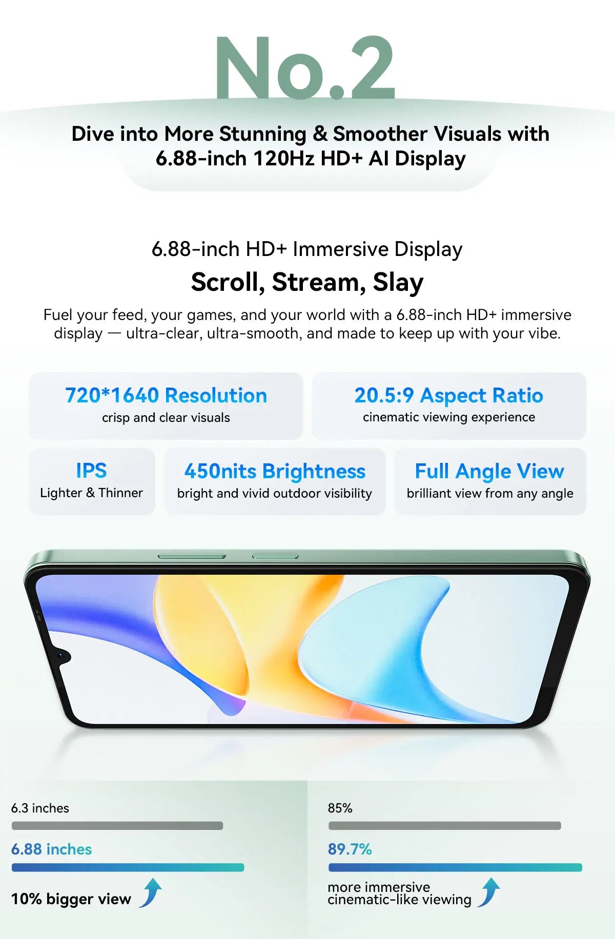 Blackview SHARK 6 AI Smartphone Android 15 Unisoc T8100 5G Mobile Phone 6.88'' Display 120Hz,  8+16GB RAM,128GB+2TB ROM, 5000mAh