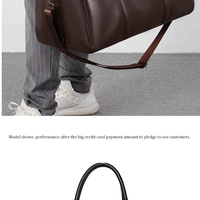 Retro New Short Trip Bag Large Capacity Sports Motorcycle Training Pu Waterproof Leisure Fitness Bag