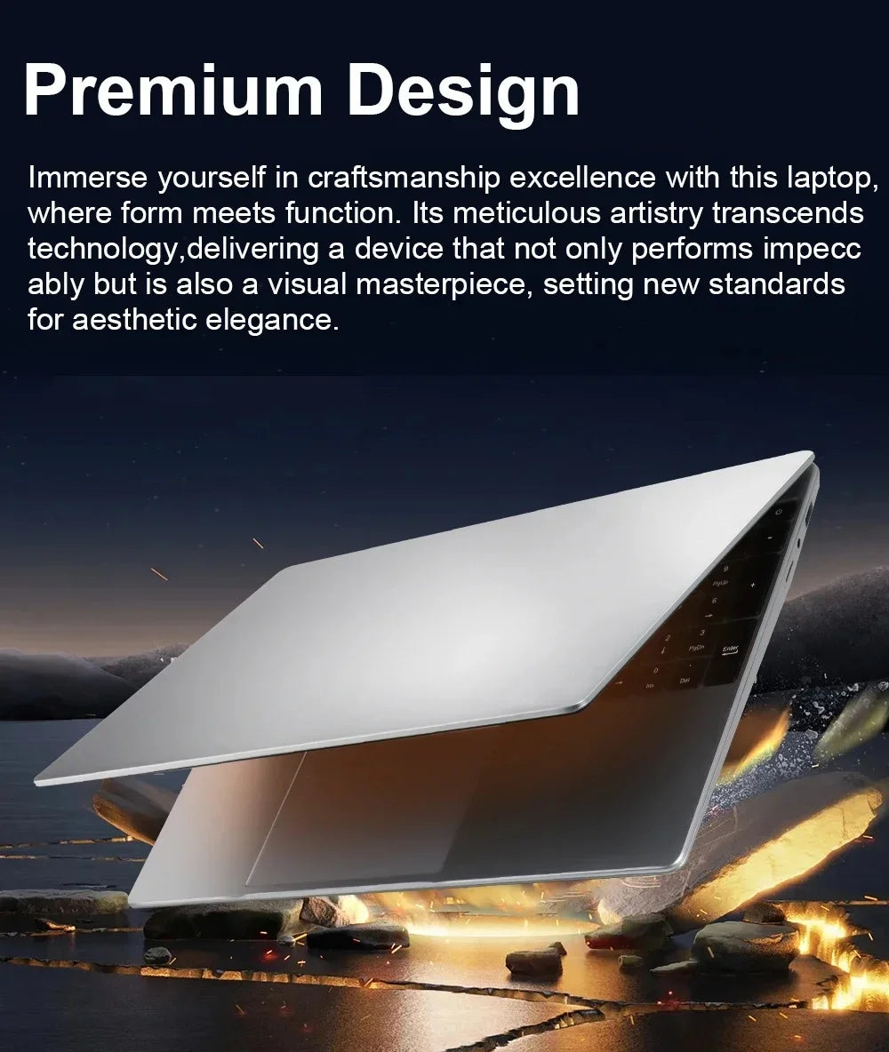 15.6 inch Laptop Computer Intel Celeron N4000 Notebook PC Fingerprint Unlock Windows 11 Pro 16GB RAM 1TB SSD 1920*1080P Laptops