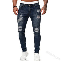 2024 Men Jeans Solid Pockets Stretch Denim Straight Pants Spring Summer Business Casual Trousers Daily Streetwear Men's Clothing