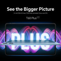 Teclast T60 Plus Tablet 12" 90Hz 2K Display Android 14 MTK G88 Octa-Core Max 16GB RAM 128GB ROM Widevine L1 4G LTE GPS 8000mAh