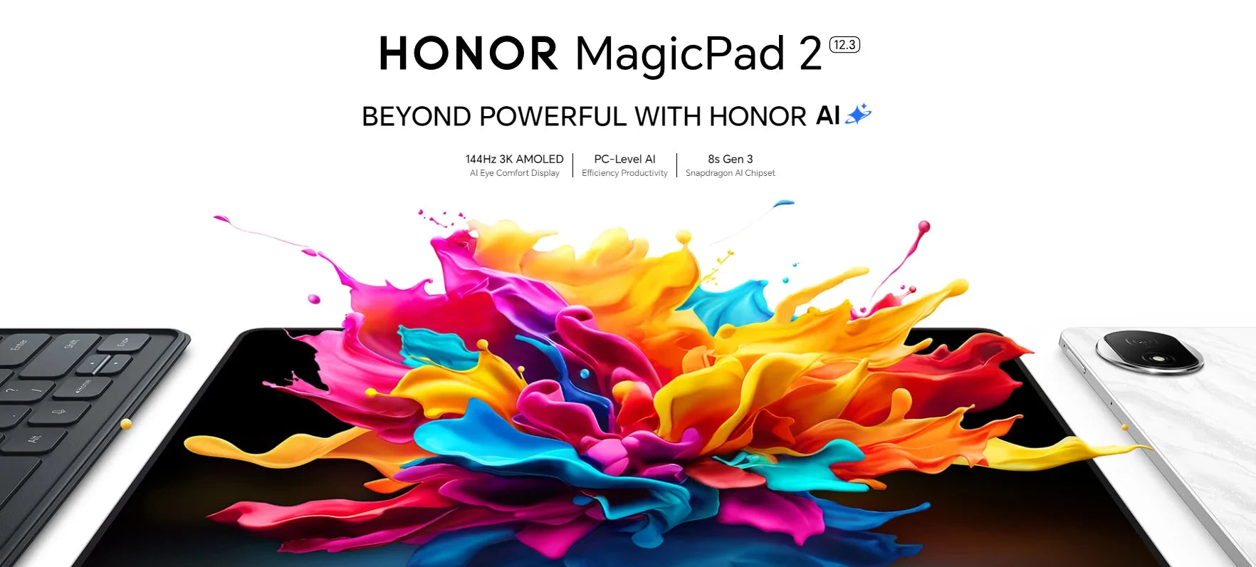 Global Version HONOR MagicPad 2 tablet android 12.3" OLED Screen  Snapdragon 8s Gen 3 CPU 13MP Rear Camera 10050mAh Battery