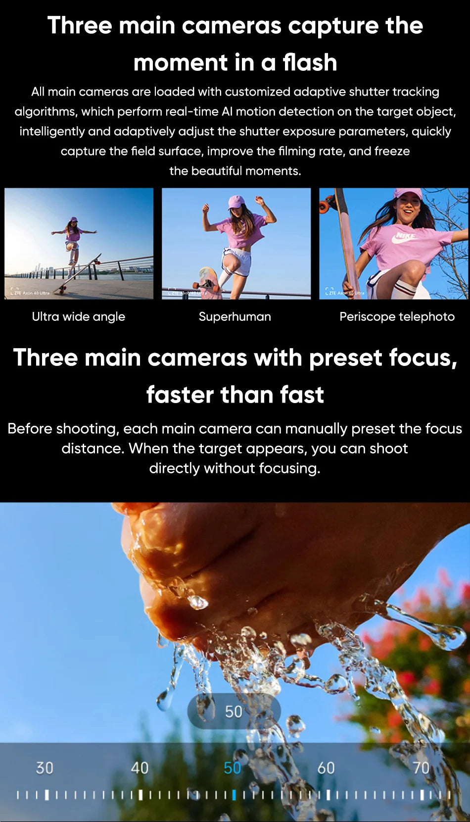 New ZTE Axon 40 Ultra Space Edition 5G Smartphone with UDC Tech Snapdragon 8 Gen 1 6.8" 120Hz AMOLED Display 5000mAh Battery