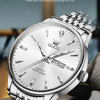 OLEVS Men's Watches Fashion Simple Calendar Week Luminous Waterproof  Steel Strap Man Watch Original Quartz Watches for Men 2929