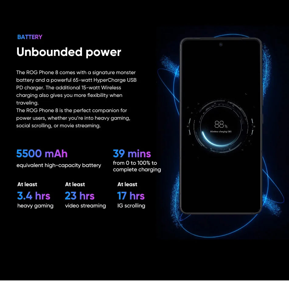 ROG Phone 8 5G Gaming Smartphone Snapdragon 8 Gen 3 AMOLED 165Hz ASUS Android Mobile for Gamers