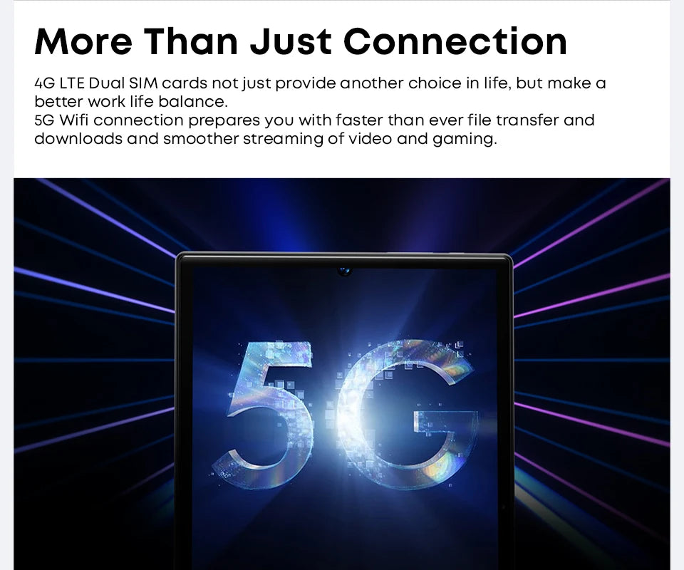 CHUWI Hi10X Pro Tablet 4G LTE Android 13 Widevine L1 10.1" IPS Core Unisoc T606 4GB RAM 128GB ROM Tablets 2.4G/5G Wifi 7000Mah