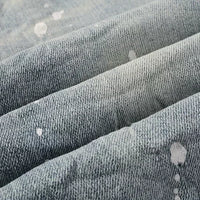 2025 Jeans Man's High Street Blue Ripped Distressed Skinny Jeans Low Rise Denim Trousers Fashion Repair Pants 9003