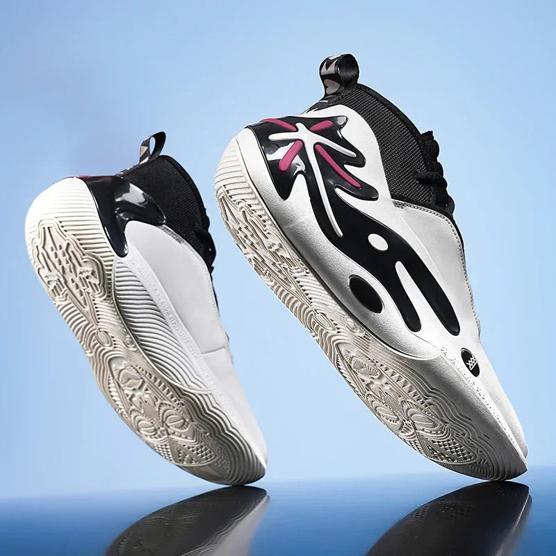 High-quality Men Basketball Shoes for Women Leather Basketball Sneakers Men Outdoor Rubber Anti Slip Sports Training Shoes Male