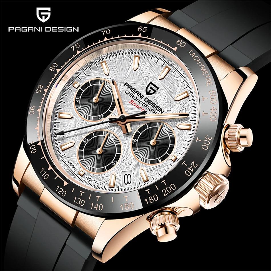 40mm New V2 PAGANI DESIGN Men's Quartz Watches Sapphire Retro Chronograph Stainless Steel Waterproof Watch Men Relogio Masculino